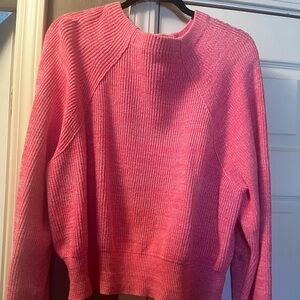 Free People Vibrant Pink Cowl Neck Sweater